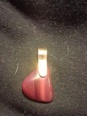 Polished Red Agate Stone Pendant For Necklace